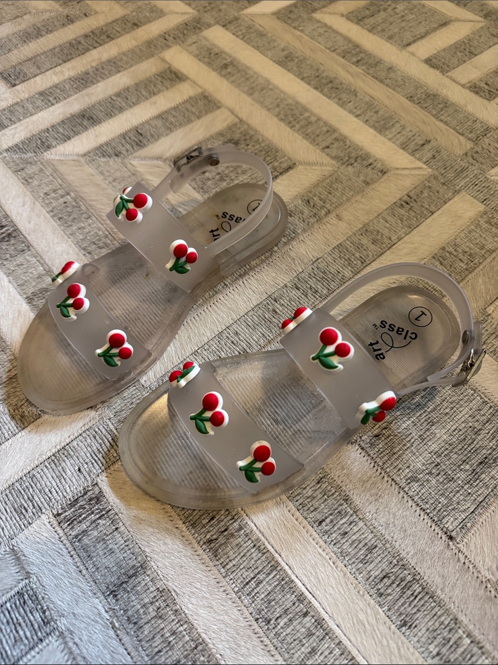 Target - art class Clear Jelly Sandals with Red Cherry & Green Leaf Accents